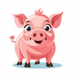 Obraz na płótnie Canvas 2D Pig Vector Art