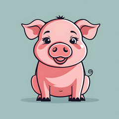 2D Pig Vector Art