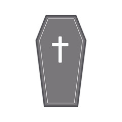 Obraz premium Simple Coffin Icon for Halloween Element Decoration Vector Illustration