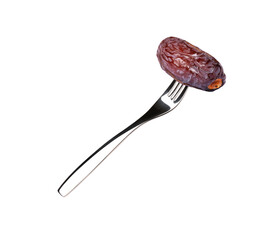 Fork with dry date fruit