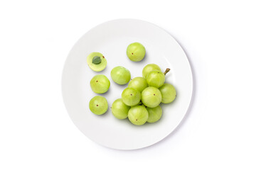 Indian gooseberry on white
