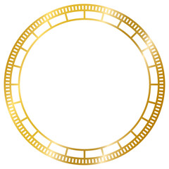 decorative frame vintage circle golden frame isolated on white background windows transparent background png file ready to use