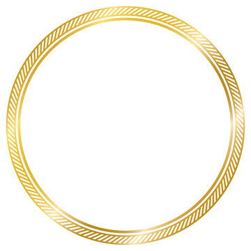 decorative frame vintage circle golden frame isolated on white background windows transparent background png file ready to use