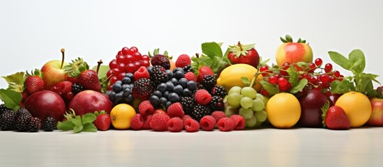 Various European fruits during summer With copyspace for text