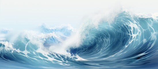 Gorgeous blue wave in the ocean With copyspace for text