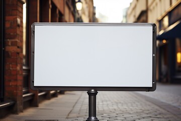 Blank Rectangular Street Sign Mockup Created with Generative AI