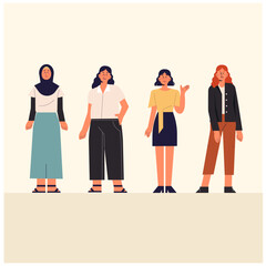 Obraz premium woman different races with various actions and poses