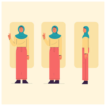 illustration of a hijab person with a smile