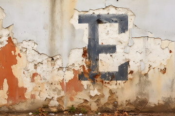 graffiti of the letter "E" on a brick wall