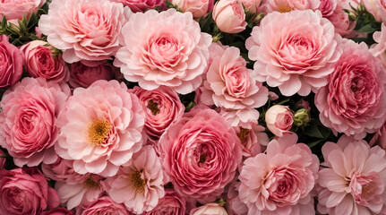 bouquet of pink roses as background