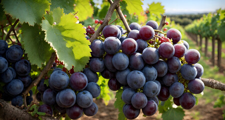 Fototapeta premium bunch of blue grapes