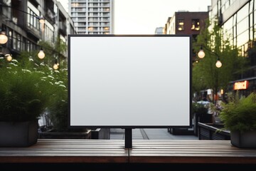 Fototapeta premium Blank Rectangular Street Sign Mockup Created with Generative AI