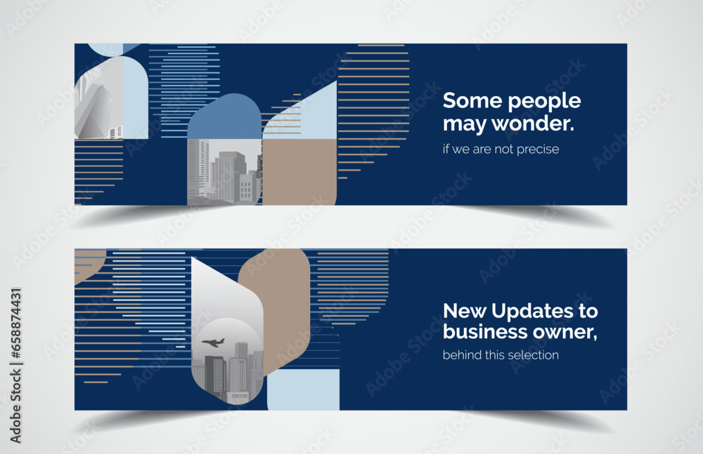 Poster set of modern design - vector web banners design background or header templates, horizontal advertis