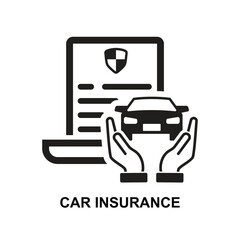 Car insurance icon. motorbike protection in case of road accident isolated on white background vector illustration.
