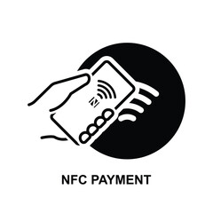 Obraz premium Contactless nfc wireless pay. NFC payment whit mobile phone isolated on background vector illustration.