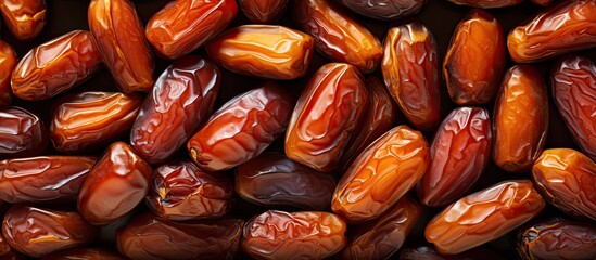 Bird s eye view of ripe dates vibrant color and excellent texture With copyspace for text