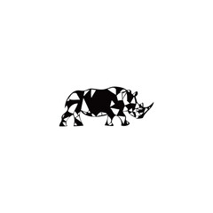 simple modern rhinoceros design in black. vector logo