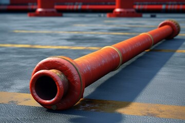 Isolated pipe used for firefighting. Generative AI