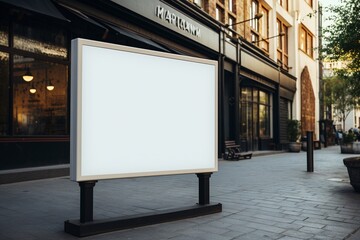 Fototapeta premium Blank Rectangular Street Sign Mockup Created with Generative AI
