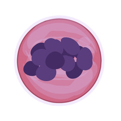 Strawberry smoothies with blueberry topping isolated 