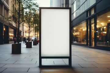 Blank Rectangular Street Sign Mockup Created with Generative AI