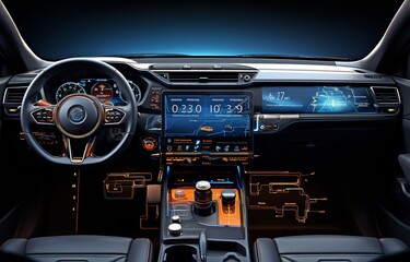 Fototapeta premium Automobile Interface Composition.