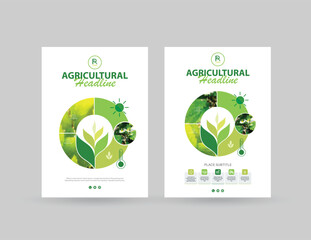 Agricultural business flyer template, magazine, cover, poster design. A4 size, Vector illustration