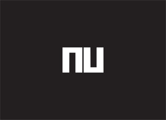 nu letter logo and monogram design