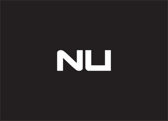 nu letter logo and monogram design