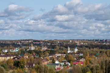 Fototapeta premium Pereslavl-Zalessky. Cityscape from above. Golden Ring of Russia.