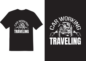 T shirt design“Happy car traveling”