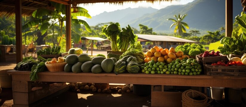 Hawaii s farm market With copyspace for text