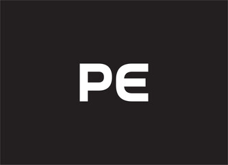 pe letter logo and monogram design