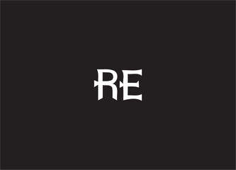 re letter logo and monogram design