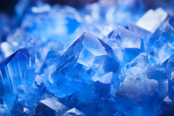 blue salt crystal close-up background