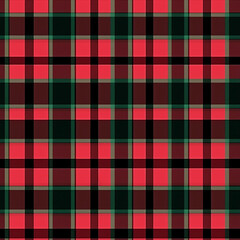 Buffalo Plaid Tartan Black Red Green Seamless Background