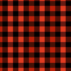 Buffalo Plaid Tartan Black Red Seamless Background