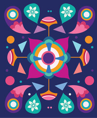 Vector flat illustration pattern for Hindu Diwali festival celebration