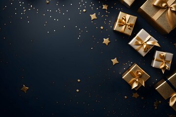 Gold and Blue Christmas Background