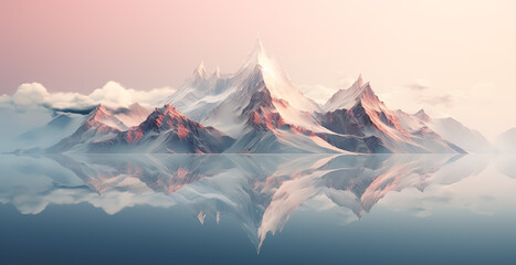 landscape ice mountain.painting everest view background.winter ideas concepts - obrazy, fototapety, plakaty