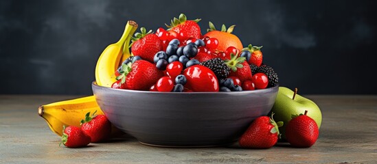 fruit filled bowl With copyspace for text
