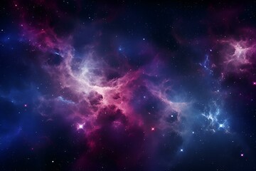 Space background with realistic nebula and shining stars. Colorful cosmos with stardust and milky way. Magic color galaxy AI Generative 