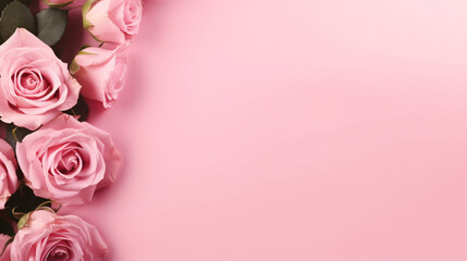 Pink roses on a pink background.