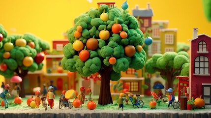 Clay animations fruit tree playground