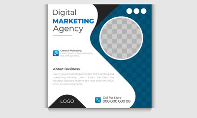 Creative vector digital marketing agency business promotion social media post template and web banner Suitable for social media post,
instagram story and web ads.