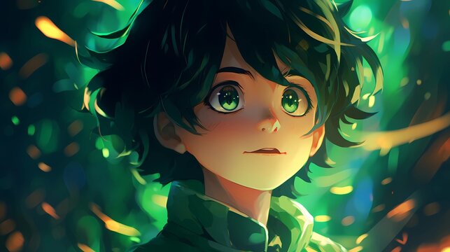Little Boy. Fantastic Cartoon Style Character Design.Young Man Dancing. Character Design. Concept Art Characters. Book Illustration. Video Game Characters. Serious Digital Painting. Generative AI.