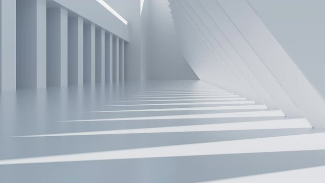 Abstract outdoor geometric building, 3d rendering.