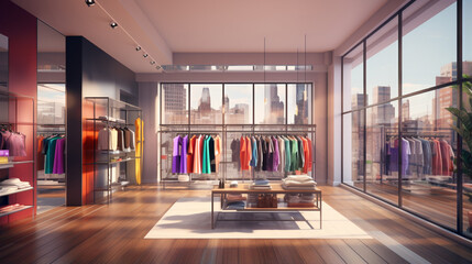 illustration of clothing store interior