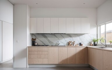 Modern Scandinavian Kitchen Interior in Sydney, Australia generative ai