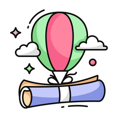 A flat design of degree icon